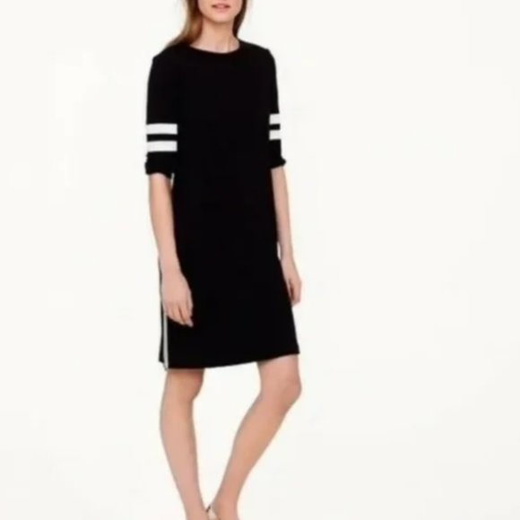 J. Crew Varsity Stripe Sleeve Side Zip Dress - Picture 2 of 6